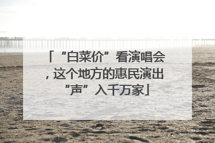 “白菜价”看演唱会，这个地方的惠民演出“声”入千万家