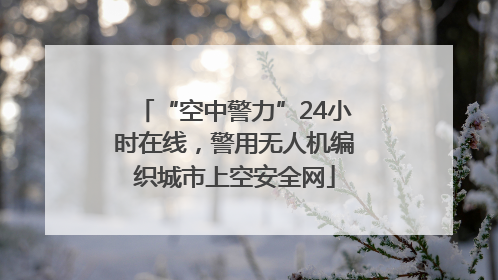 “空中警力”24小时在线，警用无人机编织城市上空安全网