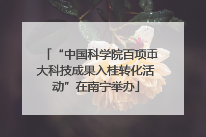“中国科学院百项重大科技成果入桂转化活动”在南宁举办