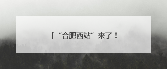 “合肥西站”来了！站名标识正式挂牌