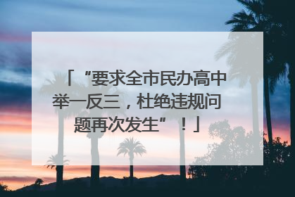 “要求全市民办高中举一反三，杜绝违规问题再次发生”！