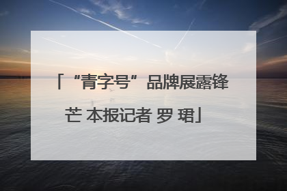 “青字号”品牌展露锋芒 本报记者 罗 珺