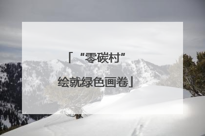 “零碳村” 绘就绿色画卷