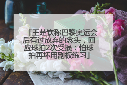 王楚钦称巴黎奥运会后有过放弃的念头，回应球拍2次受损：怕球拍再坏用副板练习