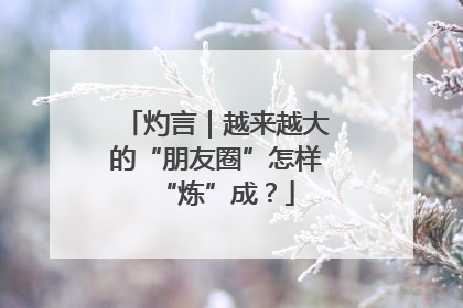 灼言｜越来越大的“朋友圈”怎样“炼”成？