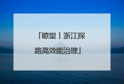 瞭望丨浙江探路高效能治理