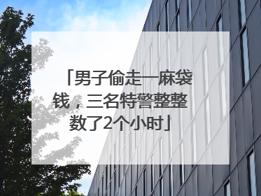 男子偷走一麻袋钱，三名特警整整数了2个小时