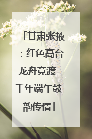 甘肃张掖：红色高台龙舟竞渡 千年端午鼓韵传情