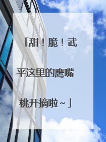 甜！脆！武平这里的鹰嘴桃开摘啦～