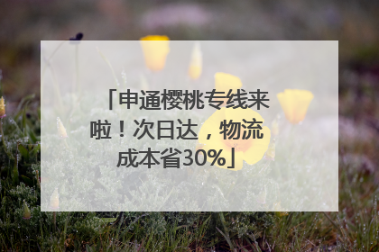 申通樱桃专线来啦！次日达，物流成本省30%