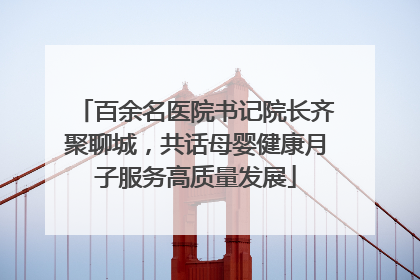 百余名医院书记院长齐聚聊城，共话母婴健康月子服务高质量发展