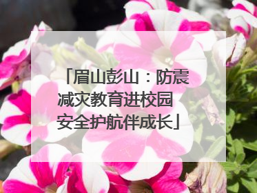 眉山彭山：防震减灾教育进校园 安全护航伴成长
