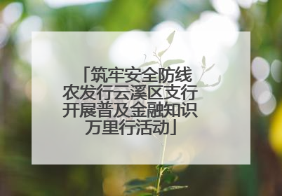 筑牢安全防线 农发行云溪区支行开展普及金融知识万里行活动