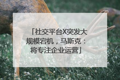 社交平台X突发大规模宕机，马斯克：将专注企业运营