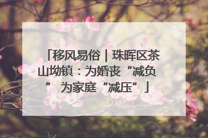 移风易俗｜珠晖区茶山坳镇：为婚丧“减负” 为家庭“减压”