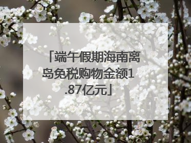 端午假期海南离岛免税购物金额1.87亿元