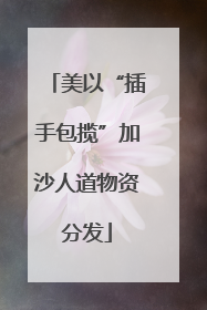 美以“插手包揽”加沙人道物资分发
