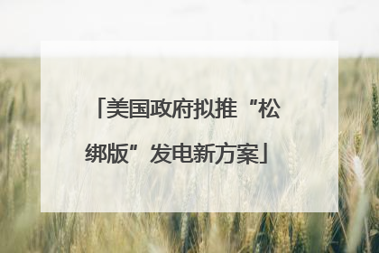 美国政府拟推“松绑版”发电新方案