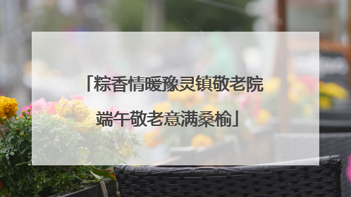 粽香情暖豫灵镇敬老院 端午敬老意满桑榆
