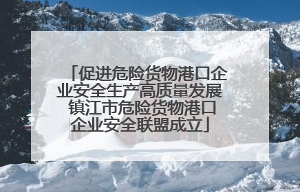 促进危险货物港口企业安全生产高质量发展 镇江市危险货物港口企业安全联盟成立