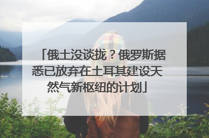 俄土没谈拢？俄罗斯据悉已放弃在土耳其建设天然气新枢纽的计划