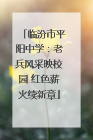 临汾市平阳中学：老兵风采映校园 红色薪火续新章