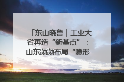 东山晓鲁｜工业大省再造“新基点”：山东频频布局“隐形冠军”背后