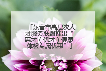 东营市高层次人才服务联盟推出“惠才（优才）健康体检专属优惠”