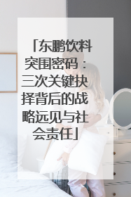 东鹏饮料突围密码：三次关键抉择背后的战略远见与社会责任