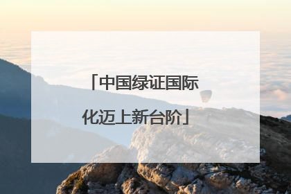 中国绿证国际化迈上新台阶