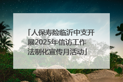 人保寿险临沂中支开展2025年信访工作法制化宣传月活动