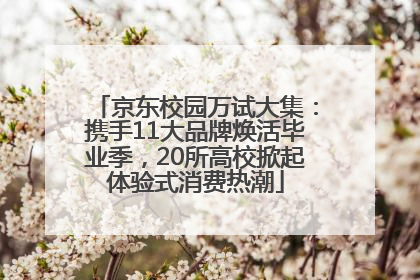 京东校园万试大集：携手11大品牌焕活毕业季，20所高校掀起体验式消费热潮