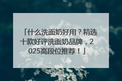 什么洗面奶好用？精选十款好评洗面奶品牌，2025高段位推荐！