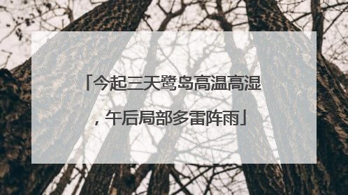 今起三天鹭岛高温高湿，午后局部多雷阵雨