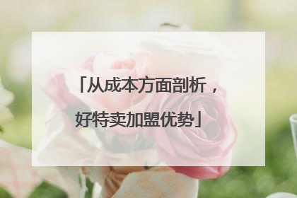 从成本方面剖析，好特卖加盟优势
