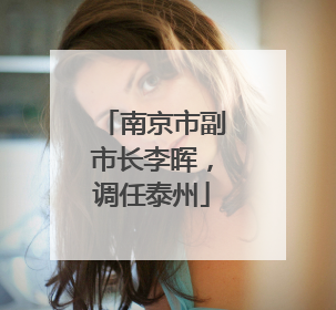 南京市副市长李晖，调任泰州