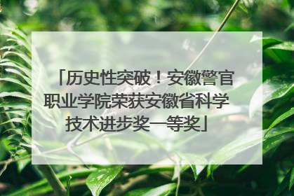 历史性突破！安徽警官职业学院荣获安徽省科学技术进步奖一等奖