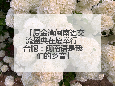 厦金湾闽南语交流盛典在厦举行 台胞：闽南语是我们的乡音