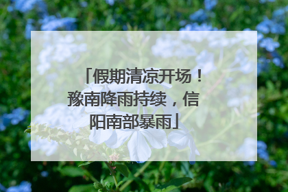 假期清凉开场！豫南降雨持续，信阳南部暴雨