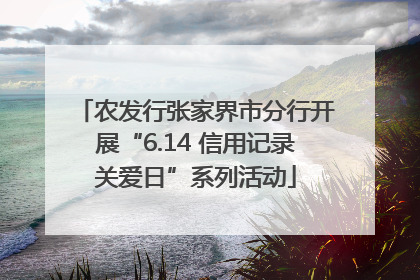 农发行张家界市分行开展“6.14 信用记录关爱日”系列活动