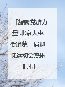 凝聚党群力量 北京大屯街道第三届趣味运动会热闹非凡