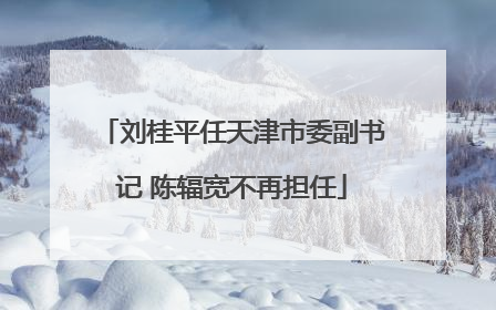 刘桂平任天津市委副书记 陈辐宽不再担任