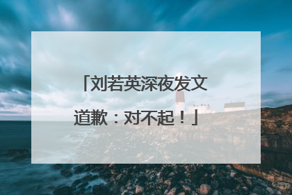 刘若英深夜发文道歉：对不起！