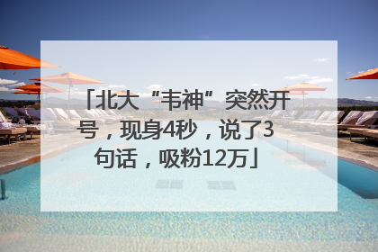 北大“韦神”突然开号，现身4秒，说了3句话，吸粉12万