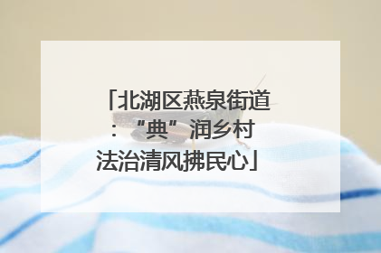 北湖区燕泉街道：“典”润乡村 法治清风拂民心