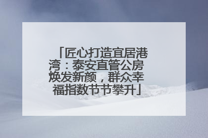 匠心打造宜居港湾：泰安直管公房焕发新颜，群众幸福指数节节攀升