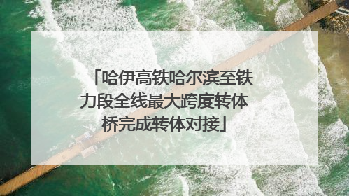 哈伊高铁哈尔滨至铁力段全线最大跨度转体桥完成转体对接