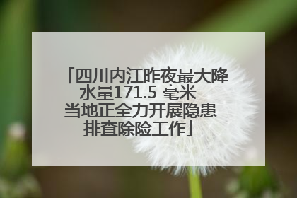 四川内江昨夜最大降水量171.5 毫米 当地正全力开展隐患排查除险工作