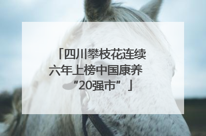 四川攀枝花连续六年上榜中国康养“20强市”
