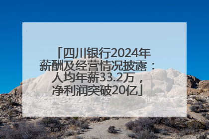 四川银行2024年薪酬及经营情况披露：人均年薪33.2万，净利润突破20亿